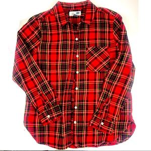 Like New Tartan Oxford Button Down Shirt Size Medium Red Plaid Shirt